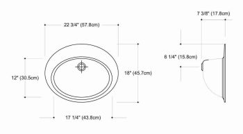 Recessed Oval Bowl